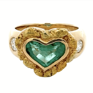 Emerald, Diamond & Nugget Estate Ring 071878